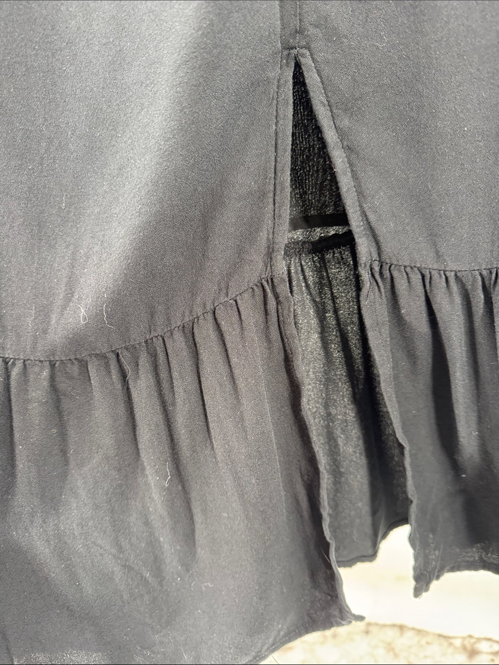 And Now This square neck Black Long-Sleeve Midi Dress slit M casual witchy - Picture 6 of 13